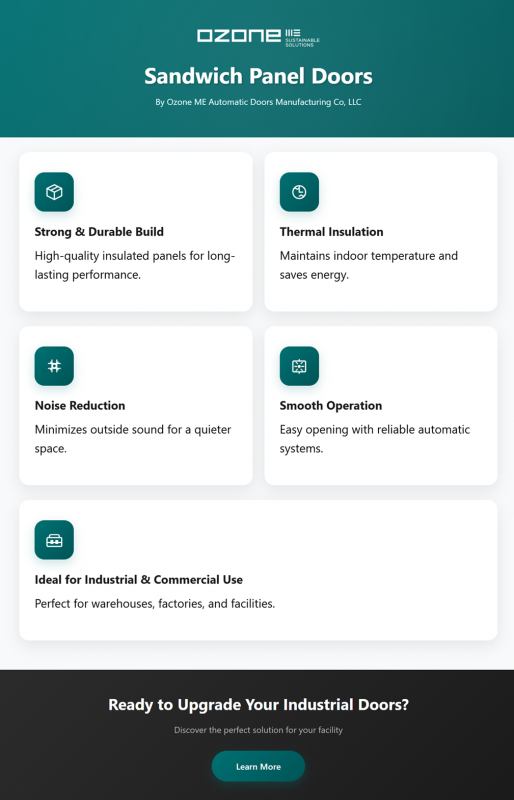 Sandwich Panel Doors By Ozone Me Automatic Doors Manufacturing Co, LLC | Sandwich Panel Doors